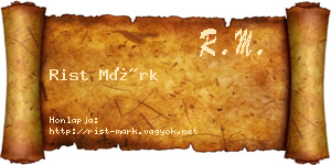 Rist Márk névjegykártya